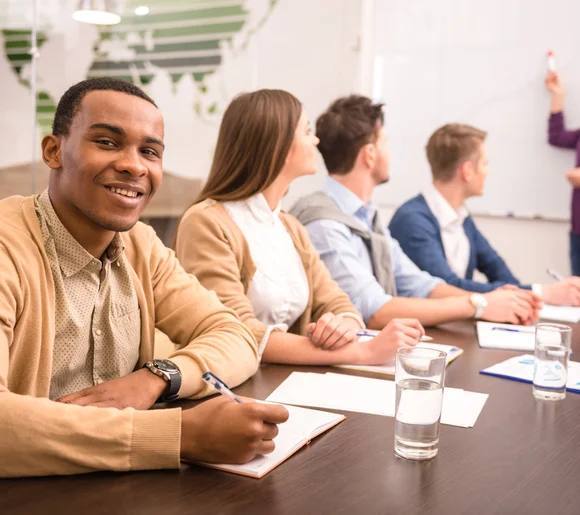 education leadership boardroom display image
